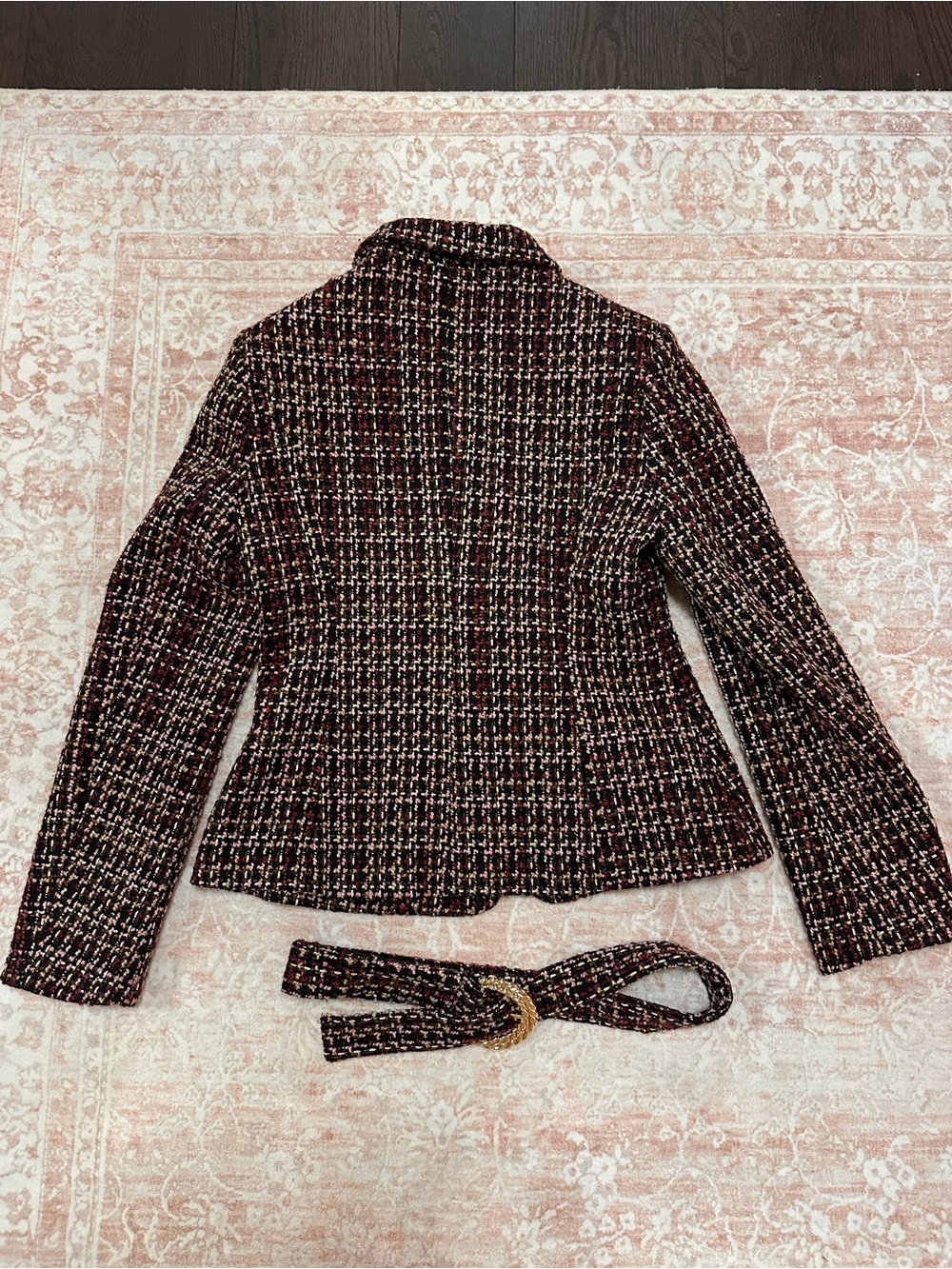 NWT 🥀 Commense Tweed Belted Double Breasted Jacket - Picture 15 of 15